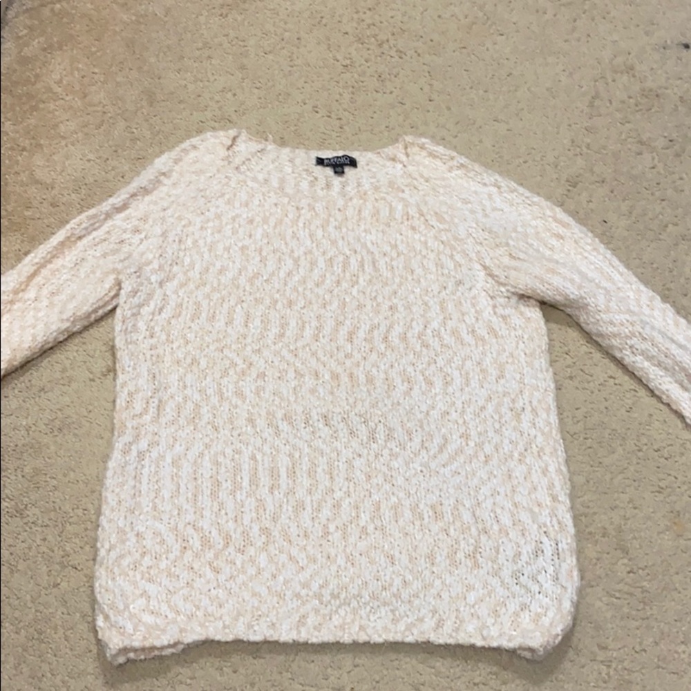 Light pink fuzzy sweater. Super comfy and soft